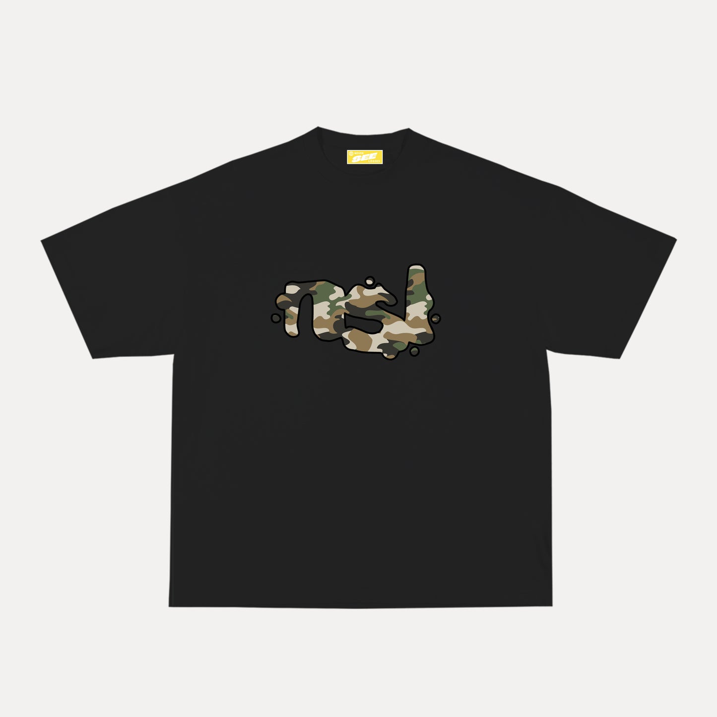 DESERT OPS GRAPHIC TEE - BLACK/GREEN CAMO