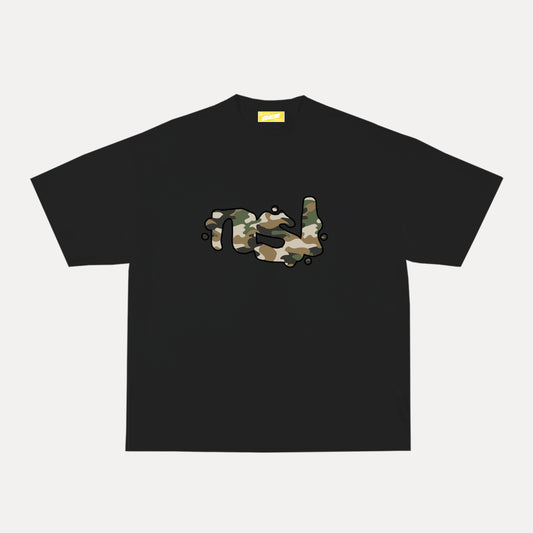 DESERT OPS GRAPHIC TEE - BLACK/GREEN CAMO