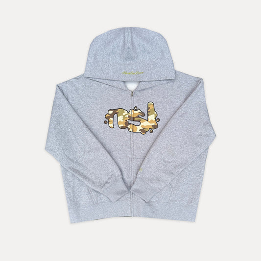 DESERT OPS ZIP UP HOODIE - GREY/GREEN CAMO